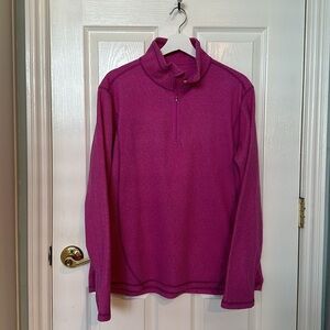 Alpine Design cozy raspberry pink quarter zip pullover size XL exposed stitches